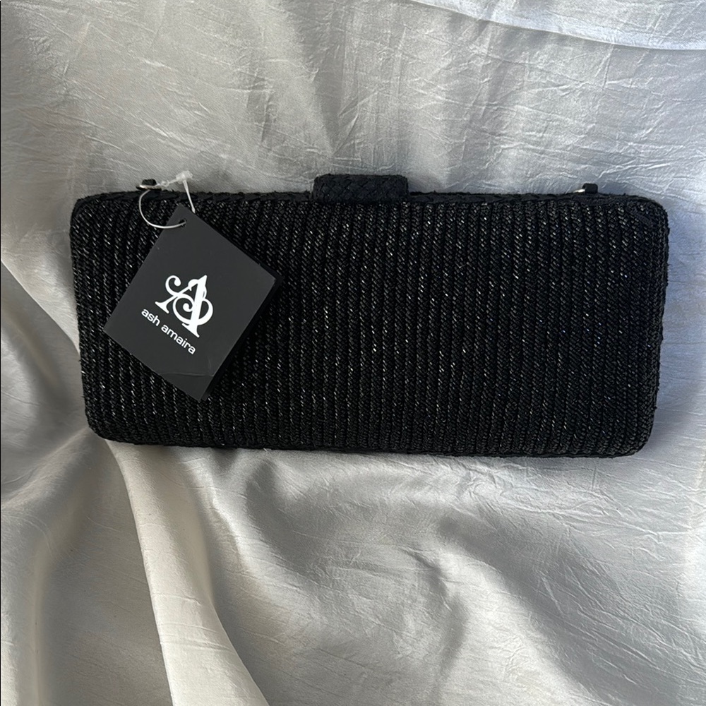 Ash Amaira Black Beaded Clutch